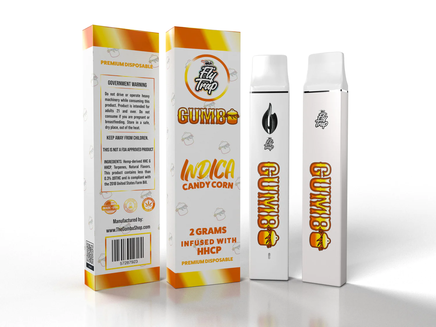 Candy Corn 2G Gumbo Disposable Candy Corn 2G Gumbo Disposable